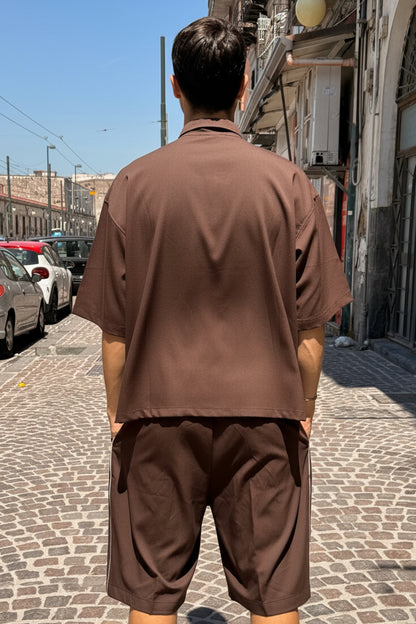 Coordinato riga brown