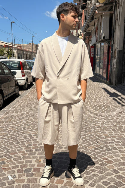 Coordinato bermuda doppio bottone