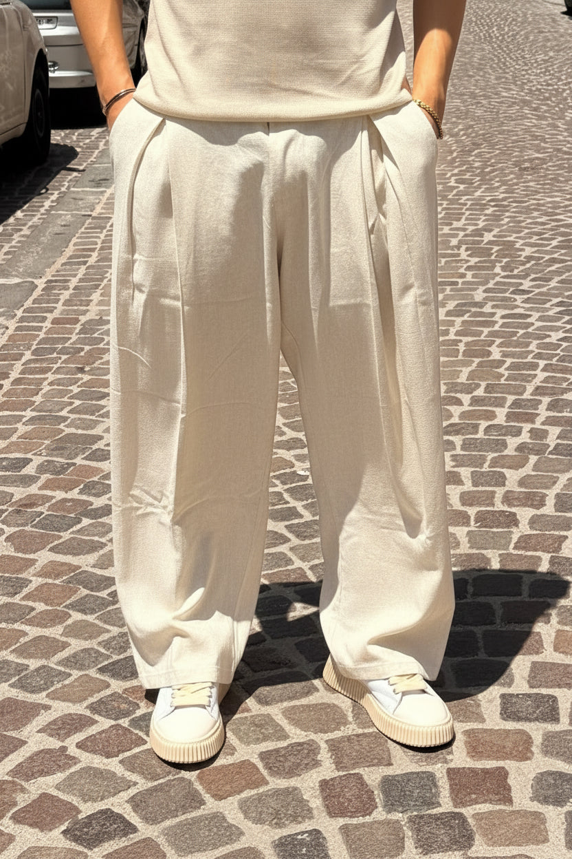 Pantalone baloon in lino