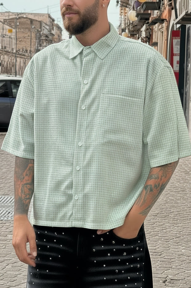 Camicia con tasca a quadrettini