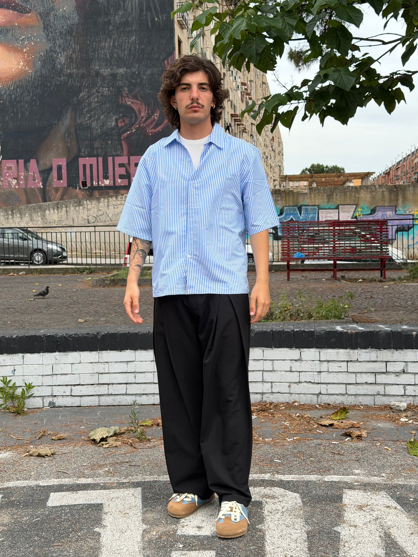 Camicia con tasca a quadrettini