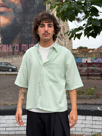 Camicia con tasca a quadrettini