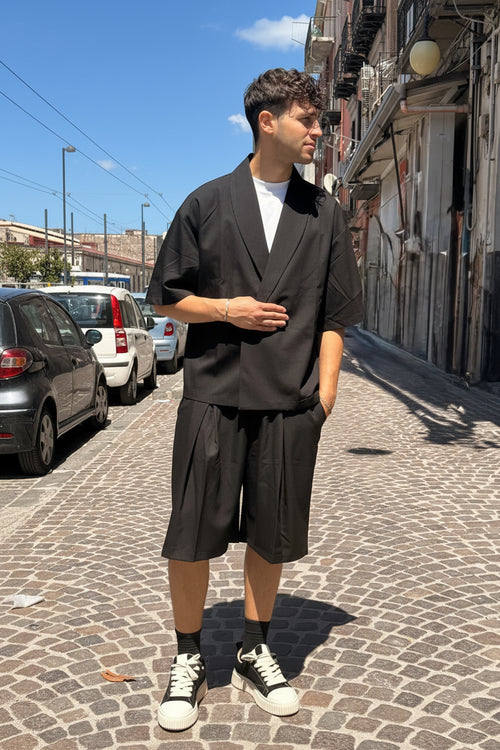 Coordinato bermuda doppio bottone