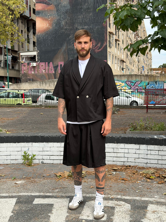 Coordinato bermuda doppio bottone