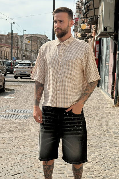 Camicia con tasca a quadrettini